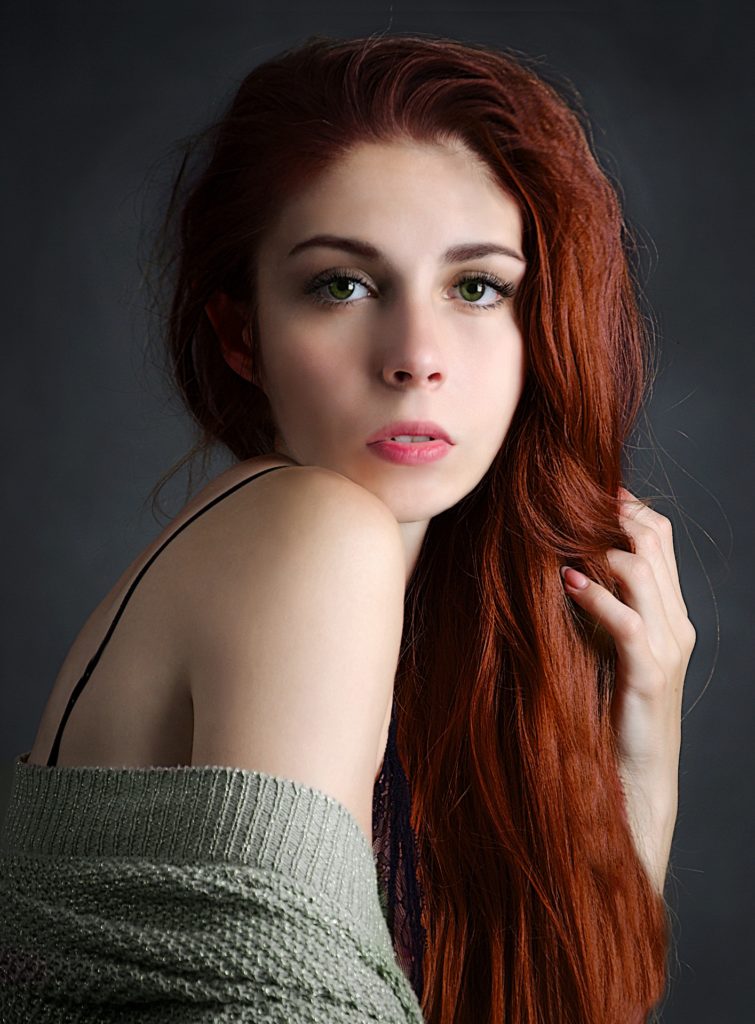 portrait girl red head
