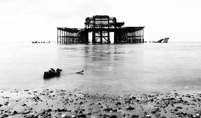 long exposure west-pier-ruins-in-Brigton