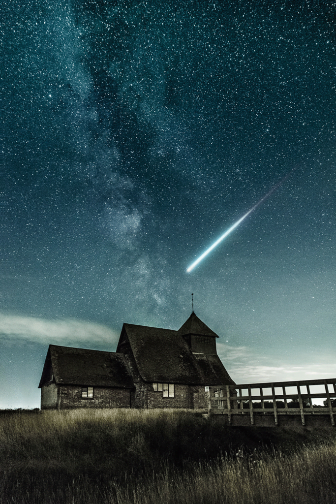 perseid meteor shower nightscape